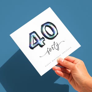 Carte de 40e anniversaire ballons, tout âge, carte d'anniversaire pour lui, 30e anniversaire, 50e anniversaire, joyeux anniversaire papa, fils, petit-fils, frère