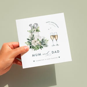 Carte personnalisée pour 10e anniversaire de mariage, mariage en étain, joyeux anniversaire à un couple spécial, toute relation