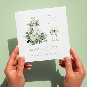 Carte personnalisée pour le 2e anniversaire de mariage, mariage en coton, joyeux anniversaire à un couple spécial, toute relation