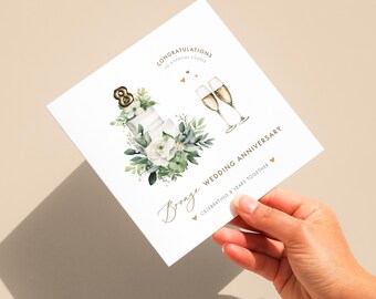 Bronze 8th Wedding Anniversary Card, Bronze Wedding Anniversary, Happy Anniversary, Special Couple, Gift for Couple