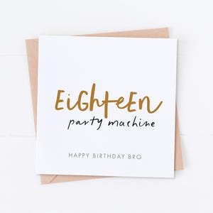 Carte d'anniversaire 18e frère, joyeux anniversaire, anniversaire frère, cadeau pour lui, son anniversaire, carte d'anniversaire, carte frère, carte dix-huit