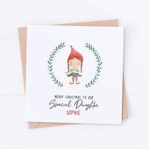 Carte de Noël personnalisée pour fille, spéciale fille, carte de petite-fille, joyeux Noël, Noël de nièce, Noël de soeur