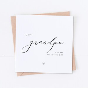 Grand-père le jour de mon mariage, carte le jour, carte grand-parent, carte de mariage, remerciement de mariage, remerciement de grand-père, carte de grand-père