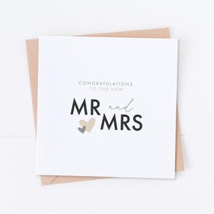 Carte de M. et Mme, carte de mariage, félicitations pour le jour de votre mariage, carte de fête, M. et M., Mme et Mme