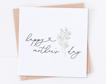 Happy Mother's Day. Mother's Day Card, Best Mum, Special Mum, Card for her, Gift for Her, Floral Mum Card