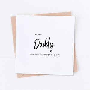 Daddy On My Wedding Day, On the day card, Parents card, Wedding Card, Wedding Thank You