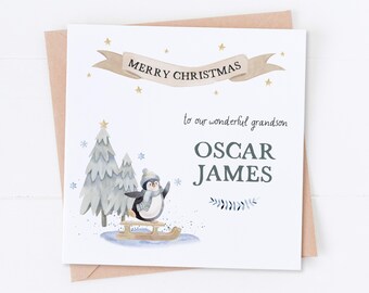 PMPrinted Great Grandson First Christmas Card - Personalised Baby Boys - View #9