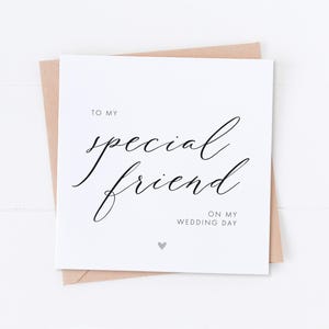 Un ami spécial le jour de mon mariage, carte le jour, carte d'un ami, carte de mariage, remerciement pour mariage, remerciement d'un ami, carte quelqu'un de spécial
