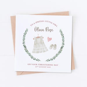 Carte de tenue de fille de baptême personnalisée, carte de baptême, carte de baptême de fille, carte de baptême de garçon, baptême de fils, baptême de fille