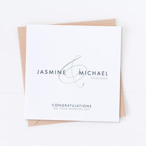 Carte de mariage personnalisée, félicitations pour votre mariage, carte de fiançailles, carte de célébration, juste mariés, M. et Mme