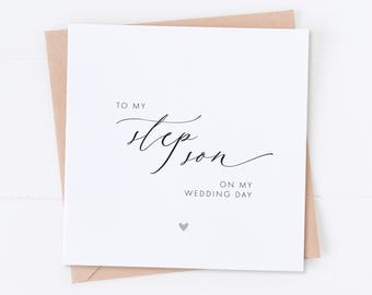 Stepson On My Wedding Day Bridal Party Card