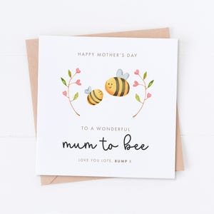 Carte de fête des mères Love Bump de maman à abeille, bonne fête des mères, carte future maman, carte maman, carte maman, cadeau pour maman