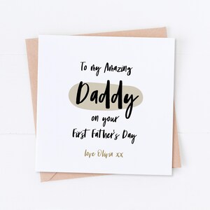 Première carte personnalisée pour la fête des pères, nouvelle carte papa, carte papa, fête des pères, carte papa pour la première fois