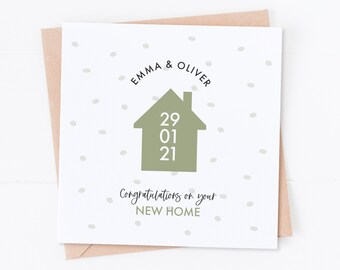 Personalised New Home Date Card, Congratulations Card, Moving House Card, Happy New Home, Homeowners, Home Sweet Home, First Home