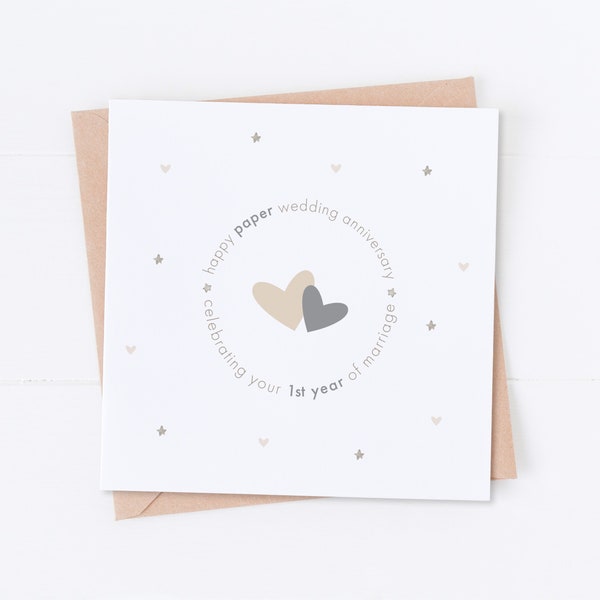 1st Wedding Anniversary Card, Paper Wedding Anniversary, Happy Anniversary, Special Couple, First Anniversary, Gift for Couple