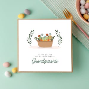 Carte de Pâques personnalisée grands-parents, carte de Pâques grand-mère, carte de Pâques grand-père, lapin de Pâques, pâques mamie