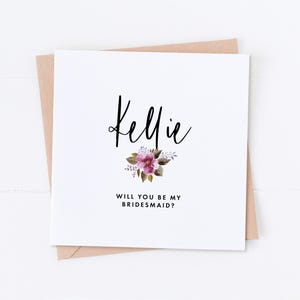 Will You Be My Flower Girl Personalised Card, Greeting Cards, Bridal Party, Bridesmaid Card, Wedding Card, Junior Bridesmaid