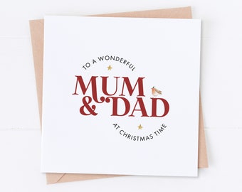 Wonderful Mum and Dad Christmas Card, Merry Christmas, Family Christmas Card, Parent Christmas, Mum & Dad Card