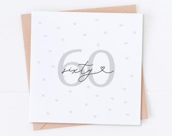 Carte du 60e anniversaire, carte d'anniversaire pour elle, anniversaire d'une femme, joyeux anniversaire, 18e anniversaire, 21e, 30e, 40e, 50e