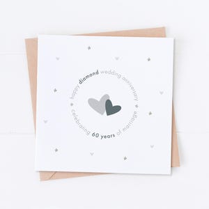 Carte 60e anniversaire de mariage, Anniversaire de mariage en diamant, Joyeux anniversaire, Spécial couple, Cadeau pour couple