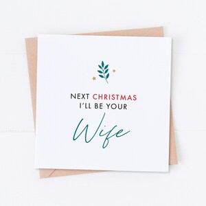 Noël prochain, je serai votre femme, future épouse, carte de Noël, carte de fiancé, carte de future femme, carte de Noël, cadeau de Noël