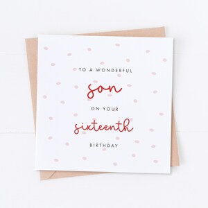 Carte de 16e anniversaire de fils, joyeux anniversaire, anniversaire de fils, cadeau pour lui, son anniversaire, 18e anniversaire, 21e anniversaire, 30e anniversaire