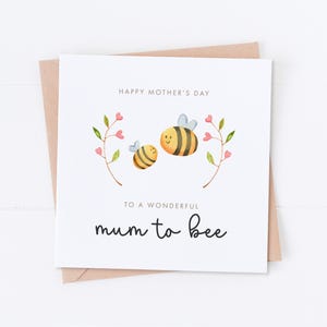 Carte de fête des mères de maman à abeille, bonne fête des mères, carte de future maman, carte de maman, carte de maman, cadeau pour maman