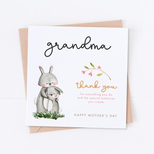 Carte lapin fête des mères, bonne fête des mères, carte maman, carte maman, carte grand-mère, carte grand-mère, cadeau pour maman, carte de remerciement