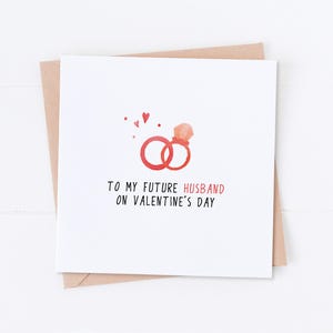 Carte de Saint-Valentin futur mari, carte de Saint-Valentin heureuse, carte de fiancé, carte de Saint-Valentin