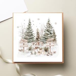 Scène d'hiver toute relation carte de Noël, carte spéciale couple personnalisée, fille et gendre, gendre et gendre