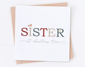 Sister Christmas Card, Merry Christmas, Family Christmas Card, Someone Special Christmas, Mum & Dad Card, Daughter Christmas, Son Christmas