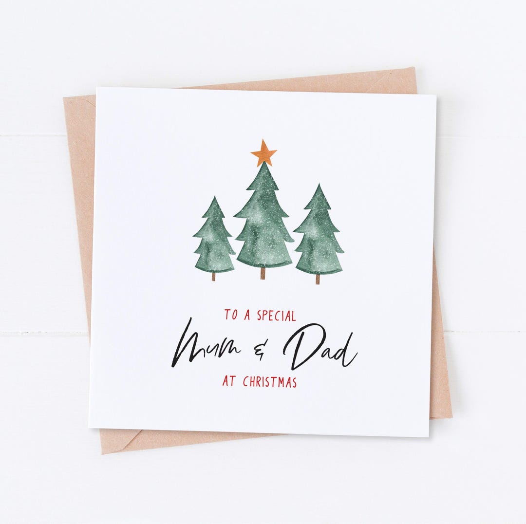 Mum and Dad Christmas Card, Merry Christmas, Parents Christmas Card