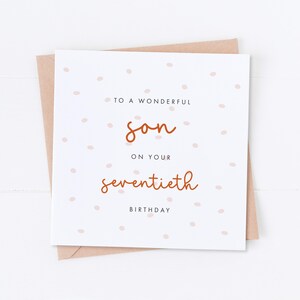 Carte du 70e anniversaire de son fils, joyeux anniversaire, anniversaire de son fils, cadeau pour lui, son anniversaire, 40e anniversaire, 50e anniversaire, 60e anniversaire
