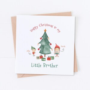Carte de Noël personnalisée petit frère, carte frère, à mon frère, petit frère, grande soeur, joyeux Noël