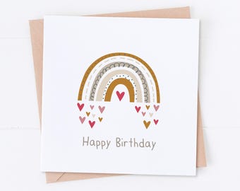 Rainbow Birthday Card, Rainbow Party, Kids Birthday, Children's Birthday, Daughter Card, Girl Birthday
