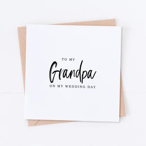 Grand-père le jour de mon mariage, carte le jour, carte grand-parent, carte de mariage, remerciement de mariage, remerciement de grand-père, carte de grand-père