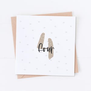 Carte de 4e anniversaire tachetée, joyeux anniversaire, anniversaire d'enfants, carte d'anniversaire d'enfants, 1er 2e 3e 4e 5e 6e 7e 8e 9e 10e anniversaire