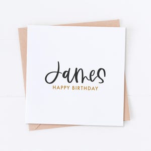 Carte d'anniversaire avec nom personnalisé, carte d'anniversaire pour lui, anniversaire d'homme, joyeux anniversaire, carte de fils, carte de frère