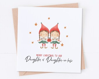 Daughter and Daughter-in-law, Christmas Card, Merry Christmas, Daughter Card, Daughter and Girlfriend Card, Lesbian Christmas