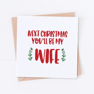 Future Mme, carte de Noël, Noël prochain, vous serez ma femme, future épouse, carte de future mariée, carte de femme, carte de Noël, cadeau de Noël, carte de Mme