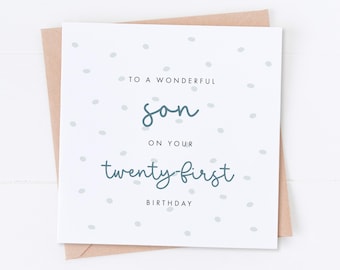 Son 21st Birthday Card, Happy Birthday, Son Birthday, Gift for Him, His Birthday, 16th Birthday, 18th Birthday, 30th Birthday