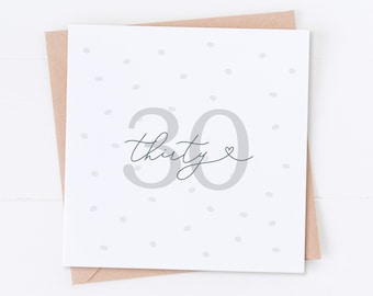 Carte 30e anniversaire, carte d'anniversaire pour elle, anniversaire de femme, joyeux anniversaire, 18e anniversaire, 21e, 40e, 50e, 60e