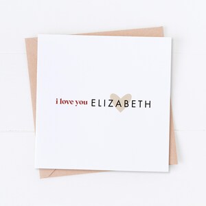 Carte personnalisée coeur d'amour pour la Saint-Valentin, cadeau pour elle, cadeau pour lui, carte femme, carte mari, carte petit ami, carte petite amie