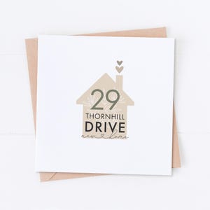 Adresse personnalisée dans une nouvelle maison, Carte pour un nouveau départ, Carte de félicitations, Bonne nouvelle maison, Propriétaires, Home Sweet Home, Première maison