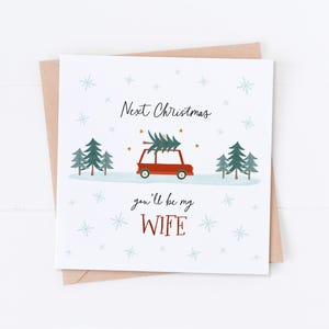À Noël prochain, tu seras ma femme Carte de Noël, Carte de mari, Carte de sapin de Noël, Carte de Noël de fiancé, Carte de Noël de fiancé