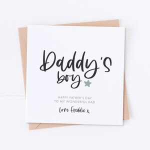 Personalised Daddy&#39;s Boy Card, Father&#39;s Day card, Happy Father&#39;s Day. First Father&#39;s Day Card, Special Dad, Daddy&#39;s Girl, 1st Father&#39;s Day