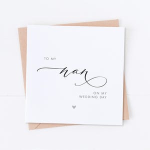 Carte Nan le jour de mon mariage, Carte le jour, Carte grand-parent, Carte de mariage, Merci pour mariage, Merci mamie, Carte mamie