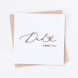 Carte papa, je t'aime, carte de fête des pères, carte d'anniversaire de papa, spécial papa, meilleure carte de papa, carte de beau-père