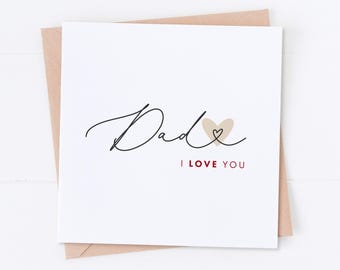Dad I Love You Card, Father's Day Card, Dad Birthday Card, Special Dad, Best Dad Card, Step Dad Card