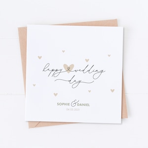 Personalised Wedding Day Card, Congratulations on your Wedding Day, Celebration Card, Just Married, Mr and Mrs